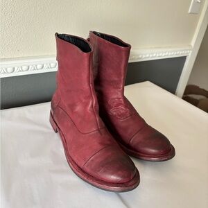Ernesto Dolani Rustic Italian Red Leather Umbria Boots Size 39.5